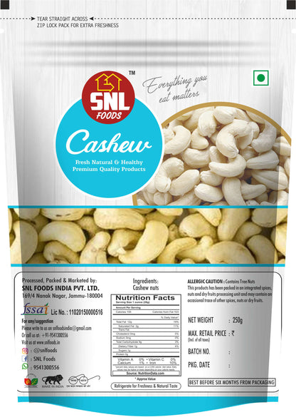 SNL Premium Cashews 250g