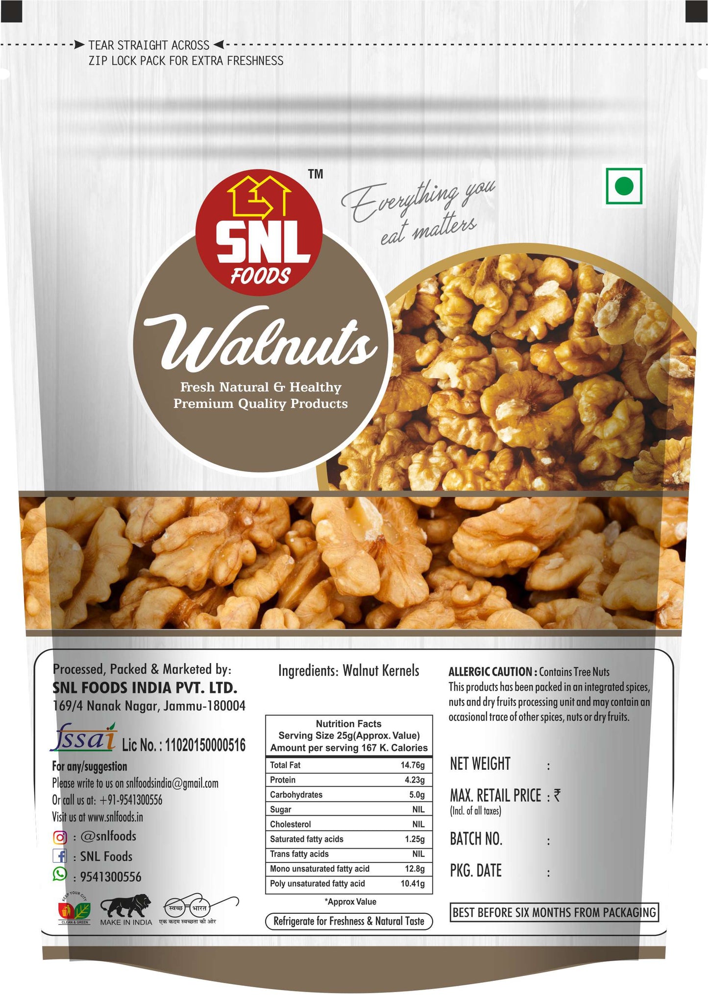 SNL Premium Kashmiri Walnuts 250g